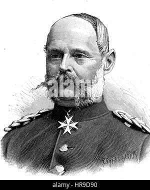 Alexander August Wilhelm von Pape, wurde 1813-1895, eine königliche preußische Infanterie Generaloberst mit den besonderen Rang der Brandenburgische., Situation aus der Zeit der Franco-Preussischer Krieg oder Französisch-deutscher Krieg, Deutsch-Franzoesischer Krieg 1870-1871, Reproduktion einer original Holzschnitt aus dem Jahr 1885, digital verbessert Stockfoto