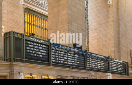 Das Abflugbrett der Harlem Line fährt am Grand Central Terminal ab Stockfoto