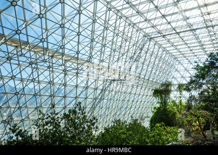 Innenansicht der Biosphäre 2 in Arizona außerhalb Tucson. Stockfoto