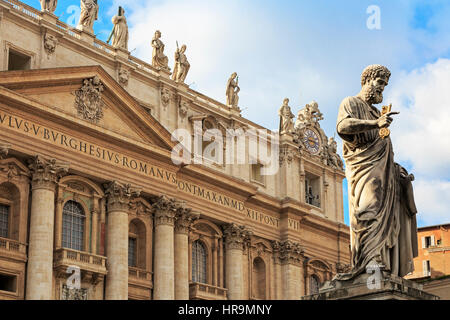 Päpstlichen Balkon bei St. Peters Basilica, Vatican, Rom, Italien Stockfoto