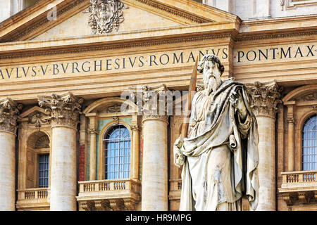 Päpstlichen Balkon bei St. Peters Basilica, Vatican, Rom, Italien Stockfoto