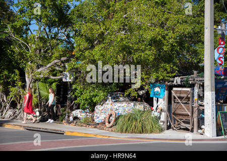 B.o. Fisch Wagen, ein Seafood Shack in Key West, Florida. Stockfoto