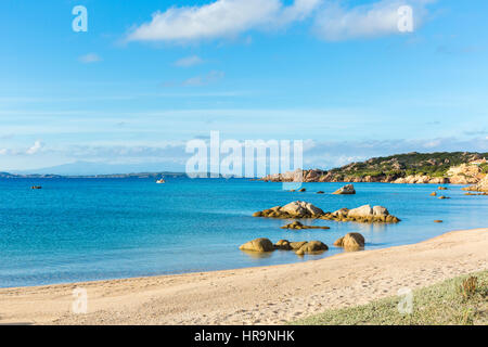 Blick Monti di Rena Strand in La Maddalena Insel, Nationalpark Archipel la Maddalena, Sardinien, Italien Stockfoto