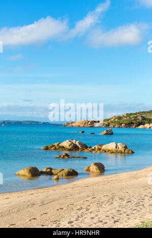 Blick Monti di Rena Strand in La Maddalena Insel, Nationalpark Archipel la Maddalena, Sardinien, Italien Stockfoto