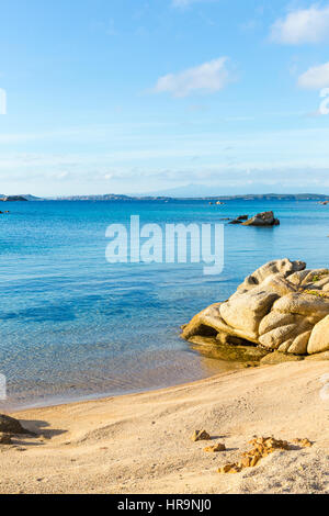 Blick Monti di Rena Strand in La Maddalena Insel, Nationalpark Archipel la Maddalena, Sardinien, Italien Stockfoto