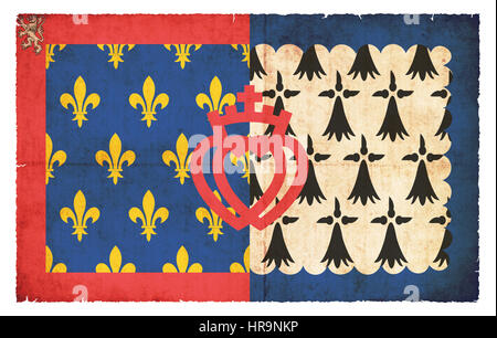 Wappen der französischen Region Pays-de-la-Loire im Grunge-Stil erstellt Stockfoto