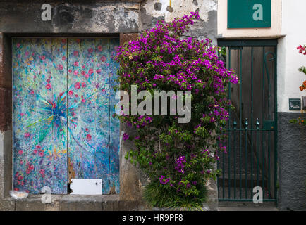 Einzigartige Türen, Funchal, Madeira, Portugal Europa Stockfoto