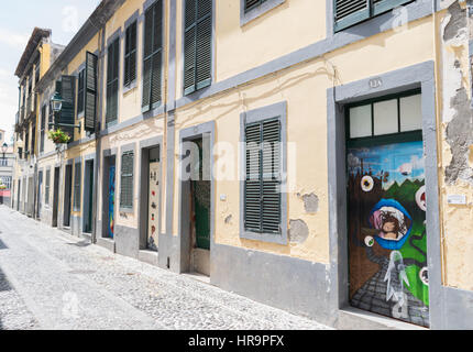 Einzigartige Türen, Funchal, Madeira, Portugal Europa Stockfoto