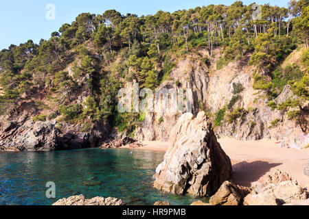 Cala El Golfet Strand, Costa Brava, Spanien Stockfoto