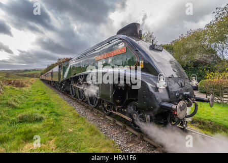 A4-Pacific Dampf Lok Union of South Africa mit Irwell Vale Halt auf die East Lancashire Railway. Stockfoto