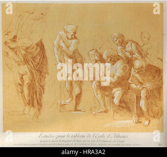 Raphael-Schule von Athen Studie Robert Holzschnitt c1729 Stockfoto