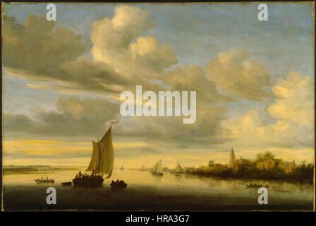 Salomon van Ruysdael - Flusslandschaft Stockfoto