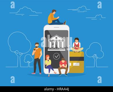 Mobile banking Konzept Abbildung Stock Vektor