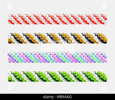 Girlanden aus Ballons. Satz von Ballons Linie. Vektorobjekte auf transparenten Hintergrund Stock Vektor