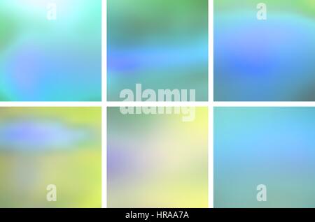 6 abstrakte bunte glatte verschwommene Vektor-Hintergründe für design Stock Vektor