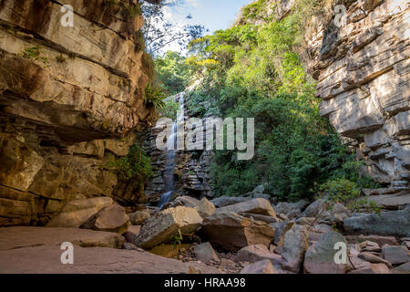 Moskito-Wasserfall in Chapada Diamantina - Bahia, Brasilien Stockfoto