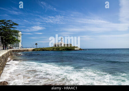 Barra Leuchtturm und Strand in Salvador - Bahia, Brasilien Stockfoto