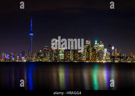 Oronto Skyline bei Nacht - Toronto, Ontario, Kanada Stockfoto