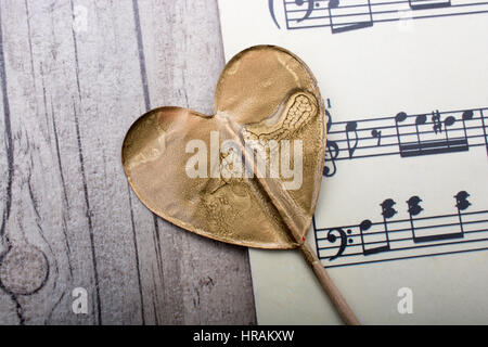 Musiknoten und herzförmige Symbol Stockfoto