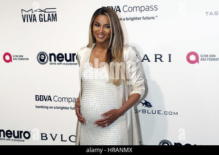 Ciara besucht die 25. jährliche Elton John AIDS Foundation Academy Awards Viewing Party at The City von West Hollywood Park am 26. Februar 2017 in West Hollywood, Kalifornien. | Verwendung Weltweit/Picture alliance Stockfoto