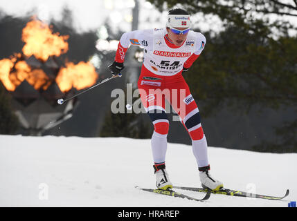 Lahti, Finnland. 28. Februar 2017. Norwegische Marit Bjoergen in Aktion während der Frauen Langlauf 10km-Rennen am nordischen Ski-WM in Lahti, Finnland, 28. Februar 2017. Foto: Hendrik Schmidt/Dpa-Zentralbild/Dpa/Alamy Live News Stockfoto