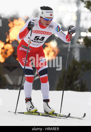 Lahti, Finnland. 28. Februar 2017. Norwegische Marit Bjoergen in Aktion während der Frauen Langlauf 10km-Rennen am nordischen Ski-WM in Lahti, Finnland, 28. Februar 2017. Foto: Hendrik Schmidt/Dpa-Zentralbild/Dpa/Alamy Live News Stockfoto