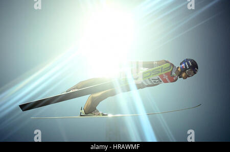 Lahti, Finnland. 28. Februar 2017. Polnische Sportler Maciej Kot in Aktion bei der nordischen Ski-WM in Lahti, Finnland, 28. Februar 2017. Foto: Hendrik Schmidt/Dpa-Zentralbild/Dpa/Alamy Live News Stockfoto