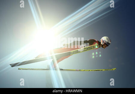 Lahti, Finnland. 28. Februar 2017. Norwegischer Athlet Andreas Stjernen in Aktion bei der nordischen Ski-WM in Lahti, Finnland, 28. Februar 2017. Foto: Hendrik Schmidt/Dpa-Zentralbild/Dpa/Alamy Live News Stockfoto