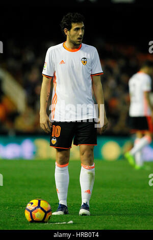 Valencia, Spanien. 28. Februar 2017. Valencia, ESPANA - FEBRERO 2017: Parejo während des Spiels zwischen VALENCIA CF VS LEGANES Spieltag 25 im Mestalla-Stadion, Valencia, Spanien. : Bildnachweis Cronos/Omar Arnau: Cronos Foto/Alamy Live-Nachrichten Stockfoto