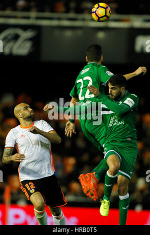 Valencia, Spanien. 28. Februar 2017. Valencia, ESPANA - FEBRERO 2017: Zaza während des Spiels zwischen VALENCIA CF VS LEGANES Spieltag 25 im Mestalla-Stadion, Valencia, Spanien. : Bildnachweis Cronos/Omar Arnau: Cronos Foto/Alamy Live-Nachrichten Stockfoto