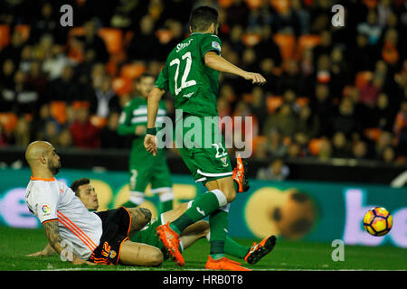 Valencia, Spanien. 28. Februar 2017. Valencia, ESPANA - FEBRERO 2017: Zaza während des Spiels zwischen VALENCIA CF VS LEGANES Spieltag 25 im Mestalla-Stadion, Valencia, Spanien. : Bildnachweis Cronos/Omar Arnau: Cronos Foto/Alamy Live-Nachrichten Stockfoto