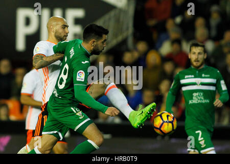 Valencia, Spanien. 28. Februar 2017. Valencia, ESPANA - FEBRERO 2017: Zaza während des Spiels zwischen VALENCIA CF VS LEGANES Spieltag 25 im Mestalla-Stadion, Valencia, Spanien. : Bildnachweis Cronos/Omar Arnau: Cronos Foto/Alamy Live-Nachrichten Stockfoto