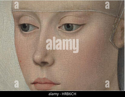 Rogier van der Weyden - Porträt eines Lady-Details (National Gallery London) Stockfoto