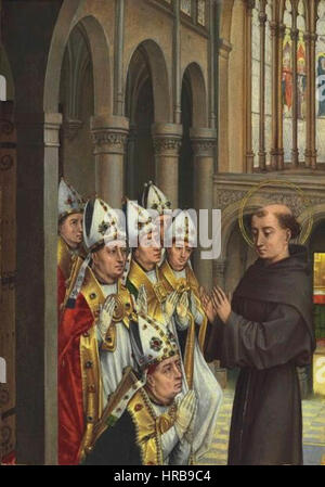 Rogier van der Weyden - Antonius und sechs Bischöfe Stockfoto