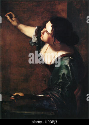 Selbstportrait als die Allegorie der Malerei von Artemisia Gentileschi Stockfoto