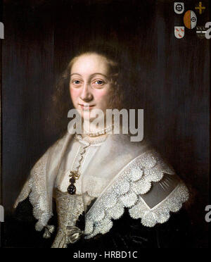 Abraham de Vries - Porträt der Maria van Hogendorp, Ehefrau von Hendrik Rammelman Stockfoto