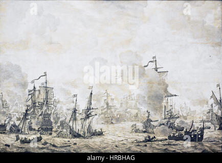 Schlacke in de Sont - Schlacht des Klangs, November 8 1658-2 (Willem van de Velde ich, 1665) Stockfoto