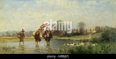 Bonhams - Alfred Wordsworth Thompson (American, 1840-1896) Mönche und Enten, 1880 10 1-4 x 21 in Stockfoto