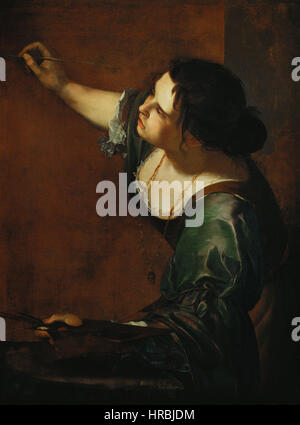 Selbstportrait als die Allegorie der Malerei (La Pittura) - Artemisia Gentileschi Stockfoto