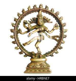 Figur der hinduistischen Gott Shiva über dem weißen Hintergrund isoliert Stockfoto