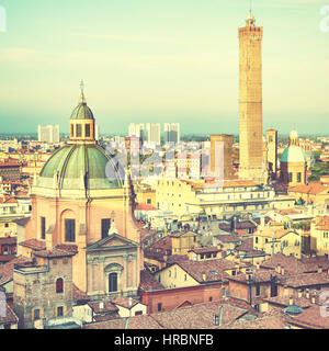 Ansicht von Bologna, Italien. Retro-Stil gefilterten Bild Stockfoto