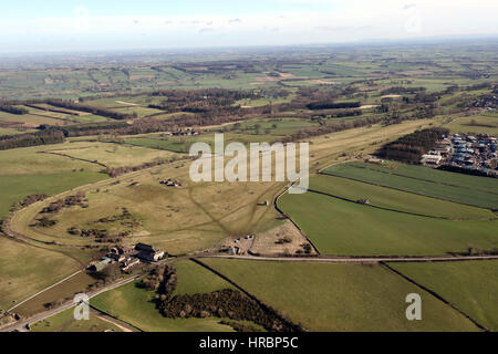 Luftaufnahme der jetzt stillgelegten Richmond Rennbahn, North Yorkshire, UK Stockfoto