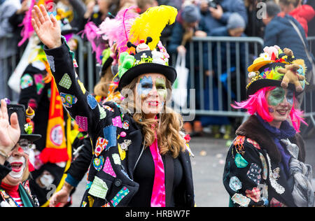 Deutsch Karnevalsumzug in DŸsseldorf, Musik-Bands, Stockfoto