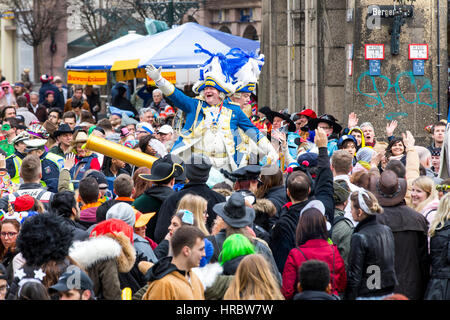 Deutsch Karnevalsumzug in DŸsseldorf, Musik-Bands, Stockfoto