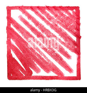 Roter Rahmen mit Zick-Zack-Schlägen. Zusammenfassung Hintergrund Platz für Ihren eigenen Text. Raster-Abbildung Stockfoto