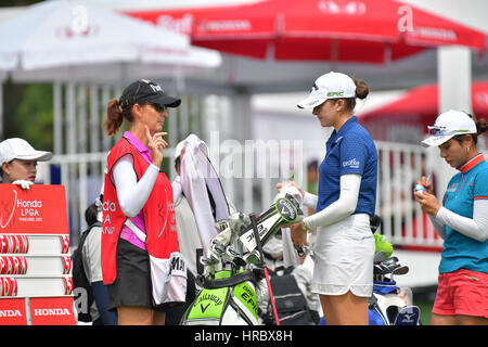 CHONBURI - 26 Februar: Kim Kaufman vereinten Staates in Honda LPGA Thailand 2017 im Siam Country Club, Pattaya Old Course am 26. Februar 2017 in Chon Stockfoto