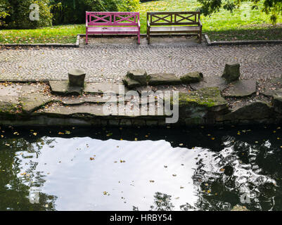 Herbst geht an einem trüben Tag, Petrin und Kinsky Parks, Prag, Tschechien, Zentraleuropa Stockfoto