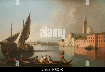 Ansicht von Venedig mit San Giorgio Maggiore, ein Gemälde von Johan Richter, ein Ölbild auf Leinwand aus etwa 1715. Stockfoto