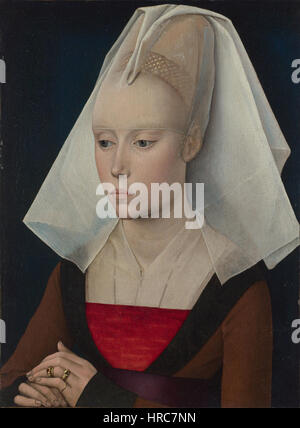 Rogier van der Weyden-Workshop - Porträt einer Dame - 1460 (National Gallery London) Stockfoto