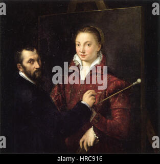 Selbstbildnis mit Bernardino Campi von Sofonisba Anguissola Stockfoto